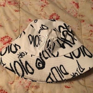 Christian Dior White Bucket Hat some Stains